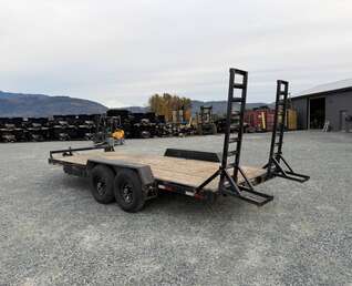 Thumbnail Photo of Pre Owned Used 2023 Southland 7X18 15,400LB GVW Equipment Flat Deck Trailer w/ Stand Up Ramps