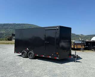Thumbnail Photo of 2026 Royal Cargo 8.5X16 V NOSE Cargo / Enclosed Trailer BLACK w/ BLACKOUT PKG RAMP DOOR EXTRA HEIGHT 11,400LB GVW