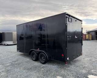 Thumbnail Photo of 2026 Royal 7.5X16 V-NOSE RAMP DOOR EXTRA HEIGHT Cargo / Enclosed Trailer Black w/ Blackout Package 7700lb GVW
