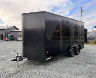 Thumbnail Photo of 2026 Royal 7.5X16 V-NOSE RAMP DOOR EXTRA HEIGHT Cargo / Enclosed Trailer Black w/ Blackout Package 7700lb GVW