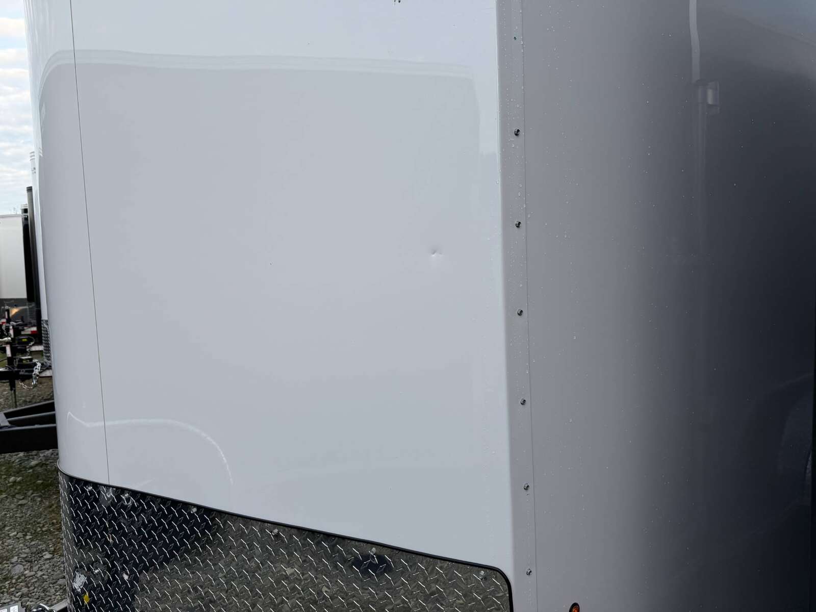 Photo of **DENT SALE** 2026 Royal 7.5X16 V-NOSE RAMP DOOR EXTRA HEIGHT Cargo / Enclosed Trailer White 7700lb GVW