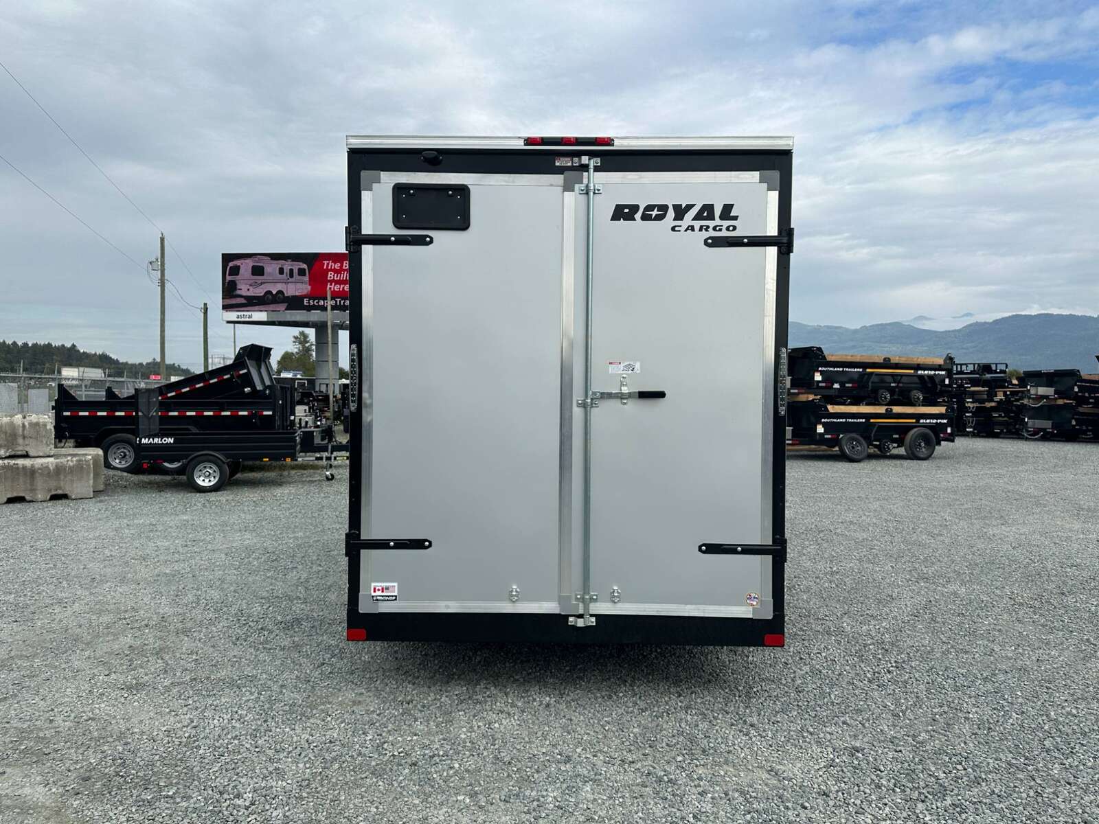 Photo of 2026 Royal Cargo 7X14 V Nose 7700LB GVW BARN DOORS Enclosed Trailer Extra Tall SILVER
