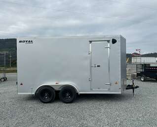 Thumbnail Photo of 2026 Royal Cargo 7X14 V Nose 7700LB GVW BARN DOORS Enclosed Trailer Extra Tall SILVER