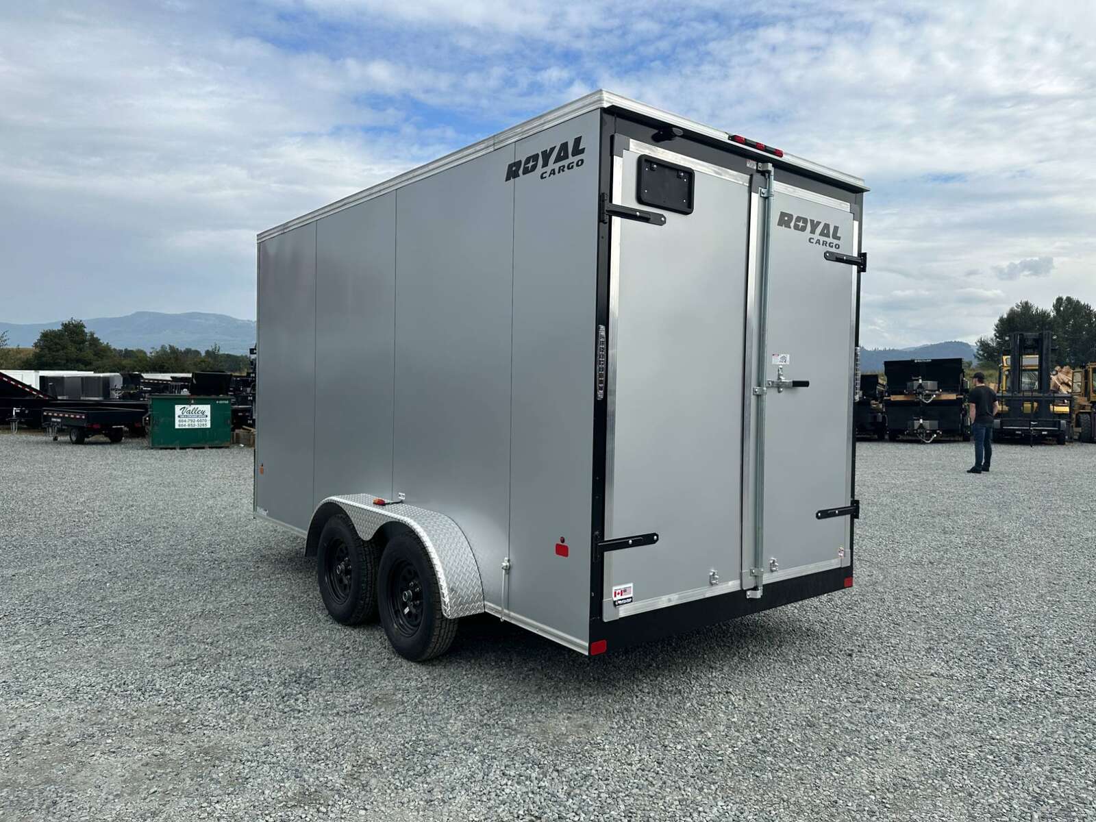Photo of 2026 Royal Cargo 7X14 V Nose 7700LB GVW BARN DOORS Enclosed Trailer Extra Tall SILVER