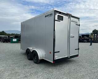 Thumbnail Photo of 2026 Royal Cargo 7X14 V Nose 7700LB GVW BARN DOORS Enclosed Trailer Extra Tall SILVER
