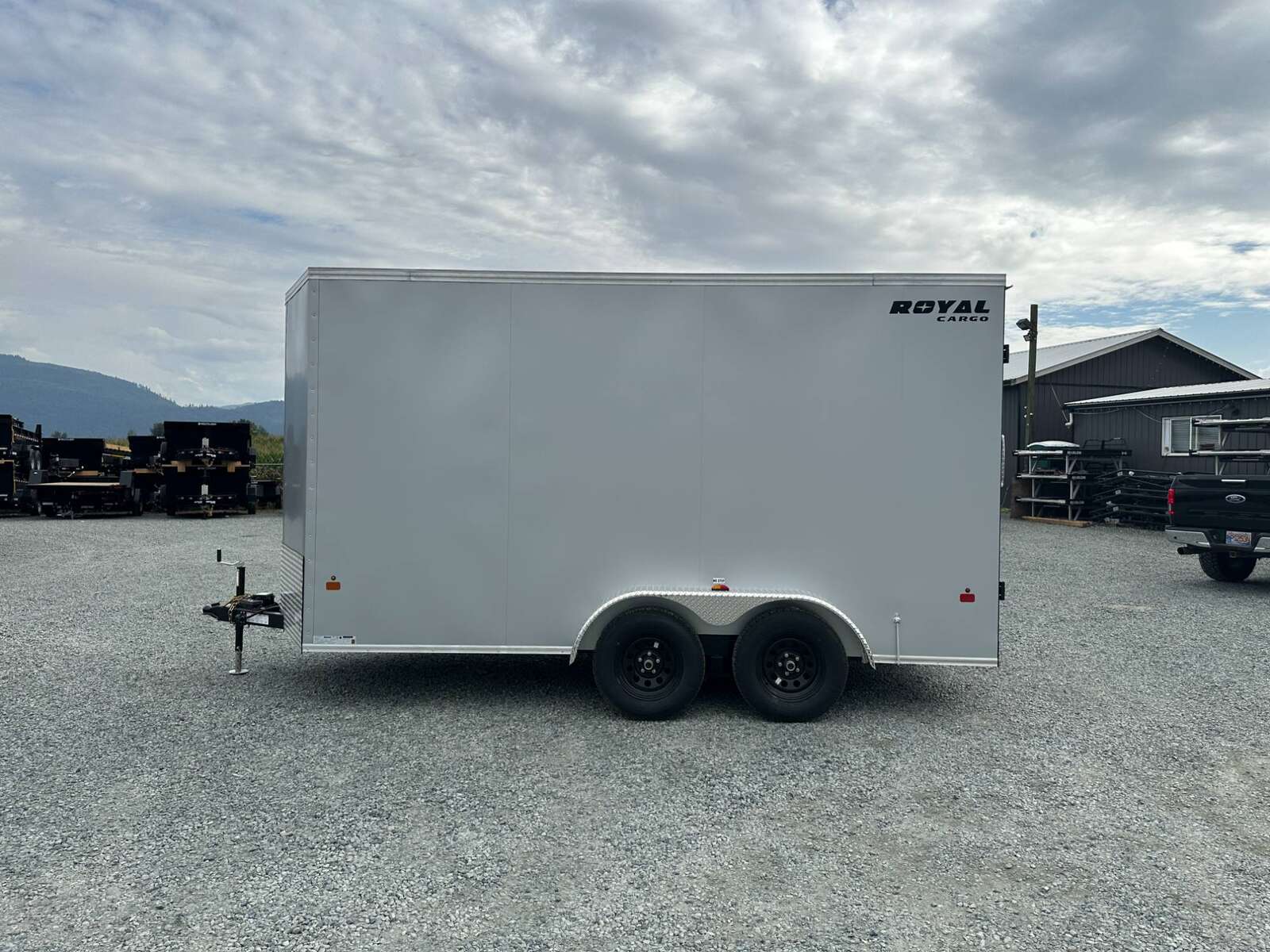 Photo of 2026 Royal Cargo 7X14 V Nose 7700LB GVW BARN DOORS Enclosed Trailer Extra Tall SILVER