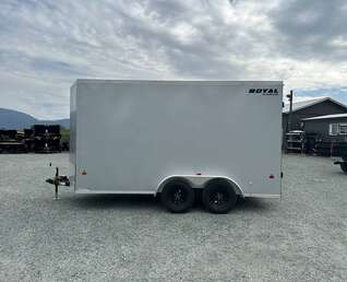 Thumbnail Photo of 2026 Royal Cargo 7X14 V Nose 7700LB GVW BARN DOORS Enclosed Trailer Extra Tall SILVER