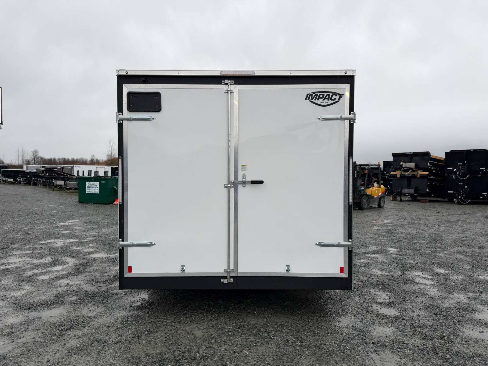 Photo of 2026 Impact 8.5x16 Quake V Nose Cargo Enclosed Trailer Barn Doors Extra Height White 7000lb GVW