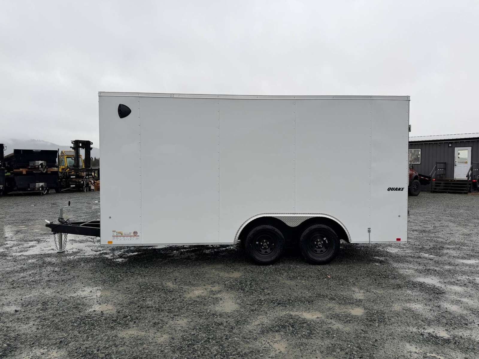 Photo of 2026 Impact 8.5x16 Quake V Nose Cargo Enclosed Trailer Barn Doors Extra Height White 7000lb GVW