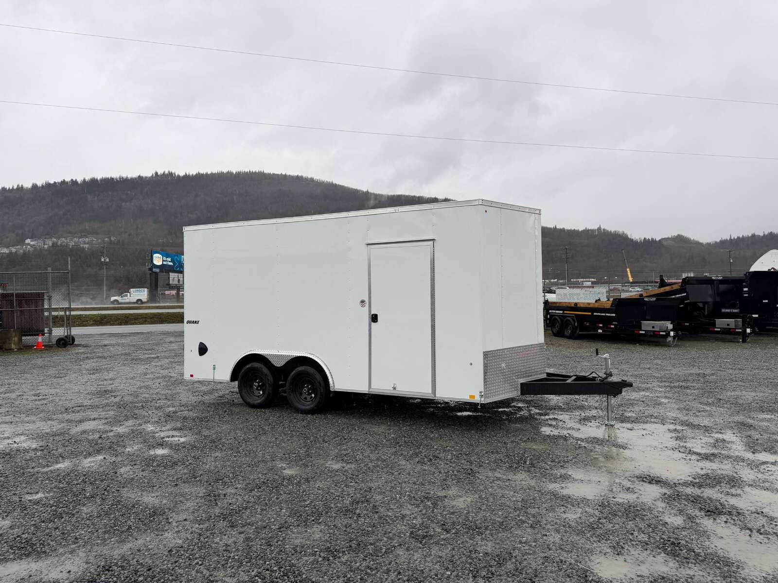 Photo of 2026 Impact 8.5x16 Quake V Nose Cargo Enclosed Trailer Barn Doors Extra Height White 7000lb GVW