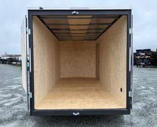 Thumbnail Photo of 2026 Impact 7x14 Quake V Nose Cargo Enclosed Trailer Barn Doors Extra Height Charcoal Grey 7000lb GVW