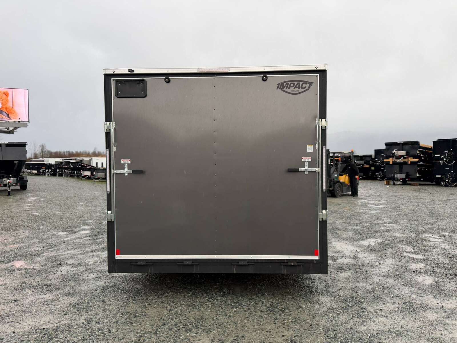 Photo of 2026 Impact 8.5x16 Quake V Nose Cargo Enclosed Trailer Ramp Door Extra Height Charcoal Grey 7000lb GVW