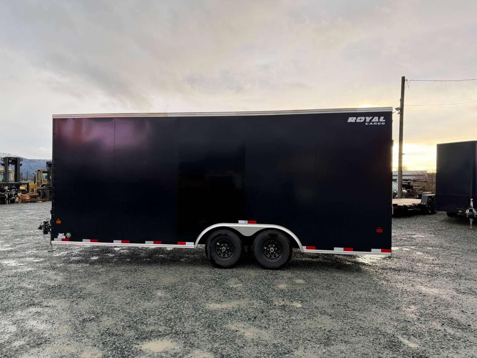 Photo of **DISCOUNT SPECIAL - MISMATCH SIDE PANEL** 2026 Royal Cargo 8.5x20 +V Nose 11,400lb Cargo / Enclosed Trailer Car Hauler Extra Height Ramp Door Black