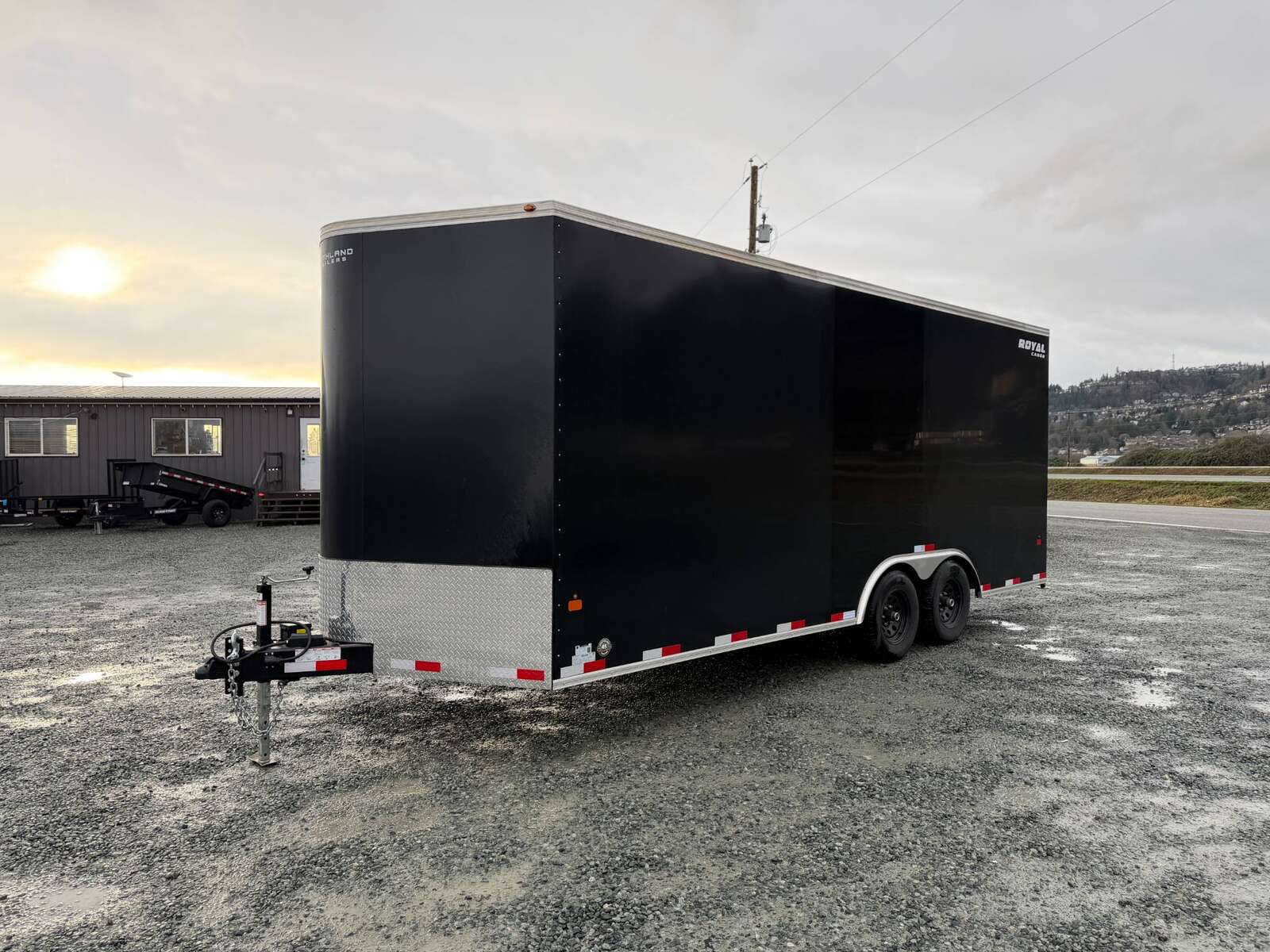 Photo of **DISCOUNT SPECIAL - MISMATCH SIDE PANEL** 2026 Royal Cargo 8.5x20 +V Nose 11,400lb Cargo / Enclosed Trailer Car Hauler Extra Height Ramp Door Black