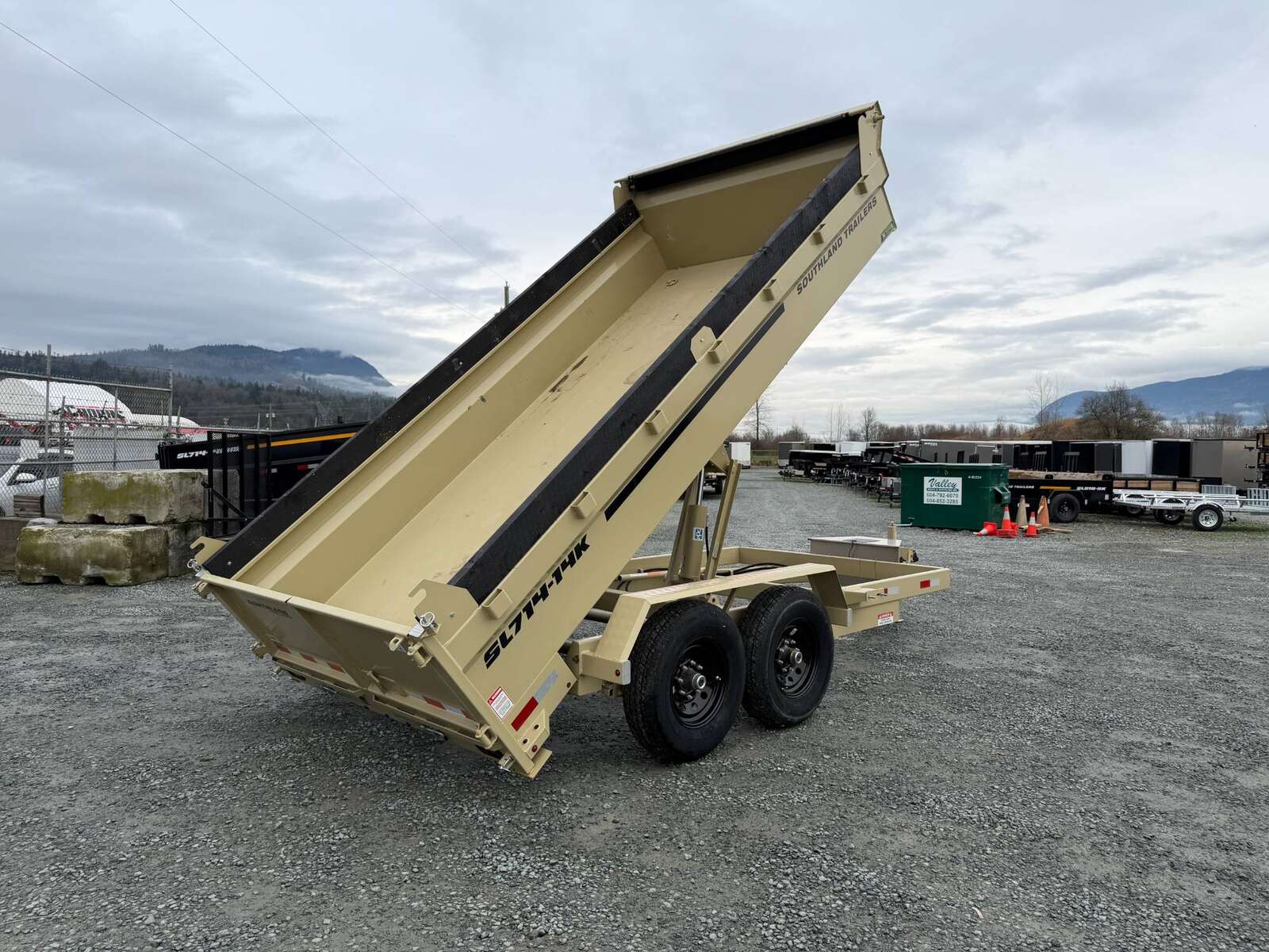 Photo of 2026 Southland 7x14 Dump Trailer SANDSTONE 15,400lbs GVW with Tarp And Ramps (SL714-14K)