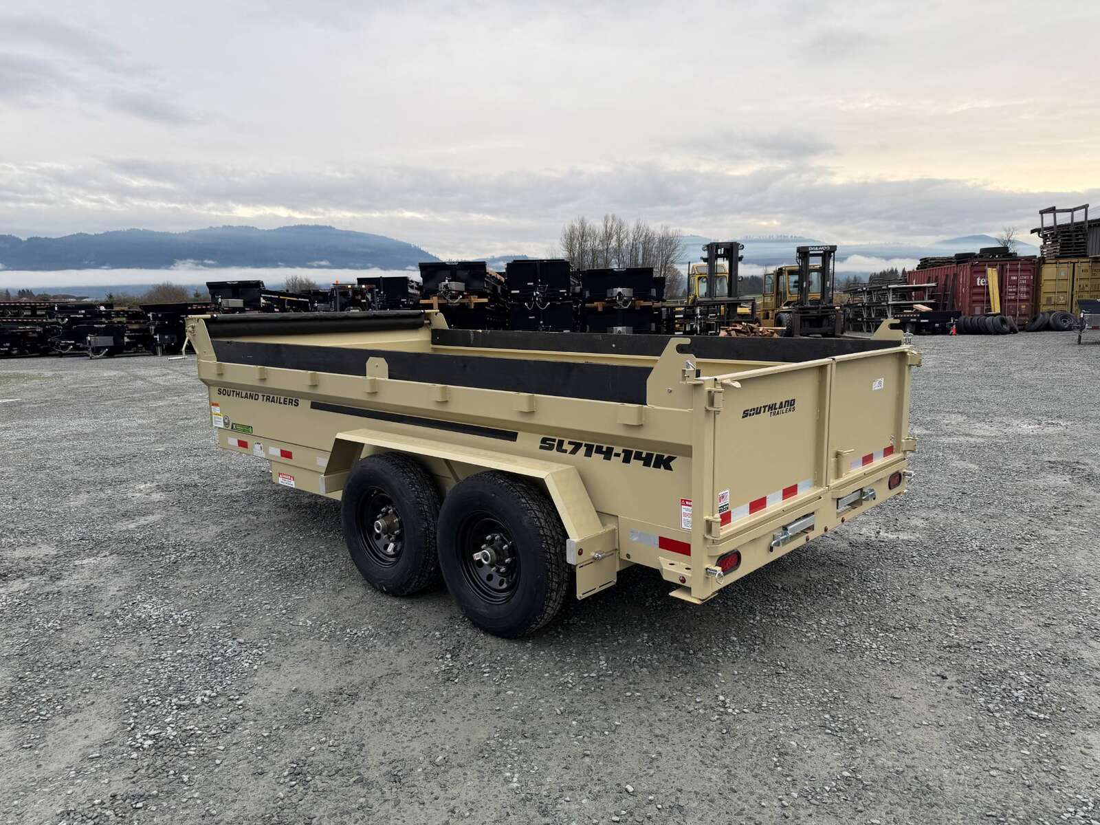 Photo of 2026 Southland 7x14 Dump Trailer SANDSTONE 15,400lbs GVW with Tarp And Ramps (SL714-14K)