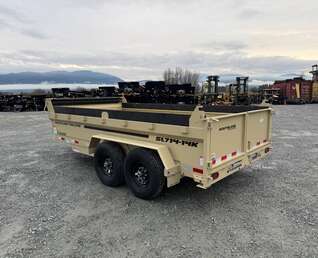 Thumbnail Photo of 2026 Southland 7x14 Dump Trailer SANDSTONE 15,400lbs GVW with Tarp And Ramps (SL714-14K)