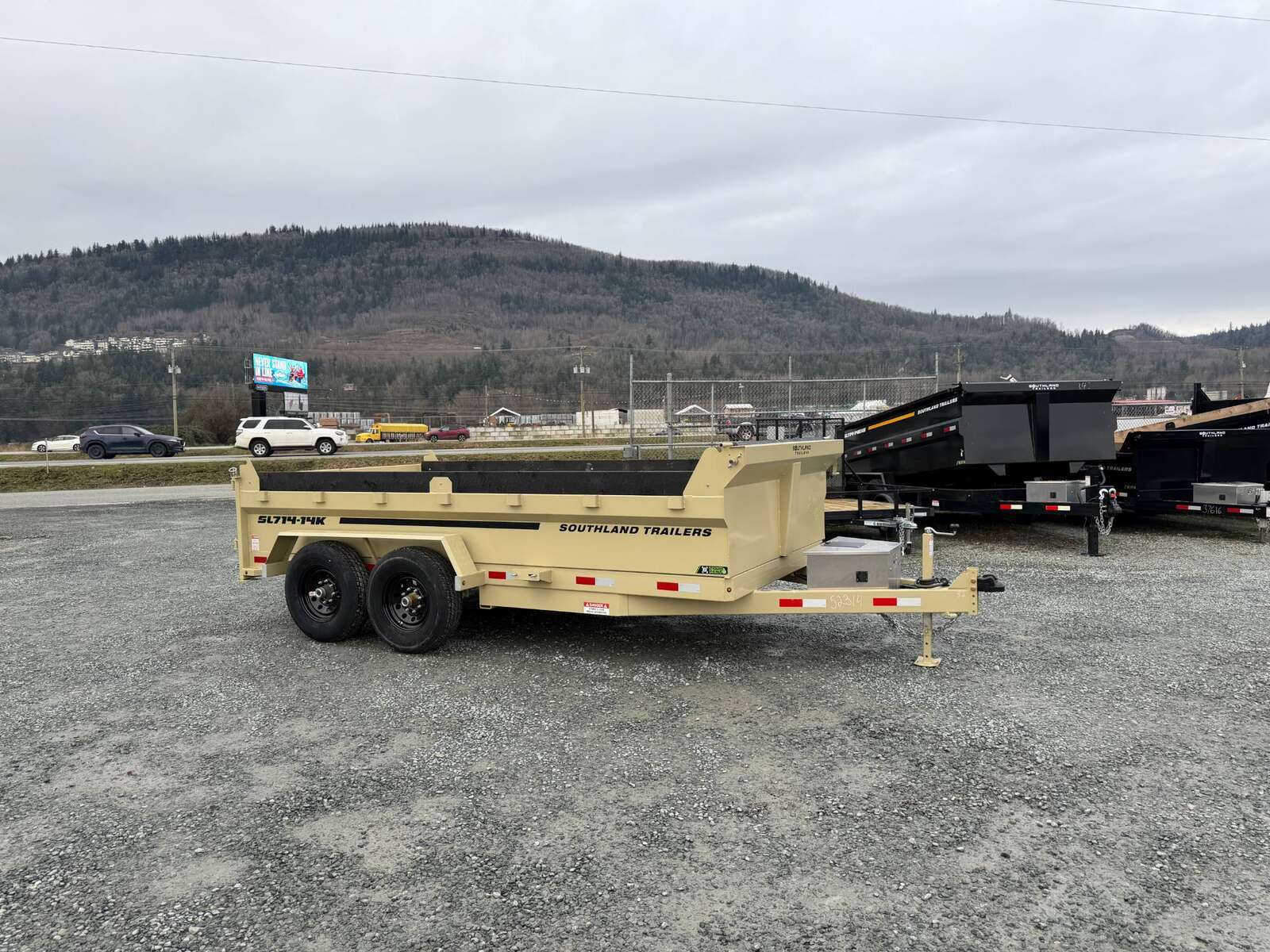 Photo of 2026 Southland 7x14 Dump Trailer SANDSTONE 15,400lbs GVW with Tarp And Ramps (SL714-14K)