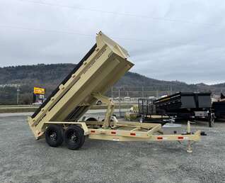 Thumbnail Photo of 2026 Southland 7x14 Dump Trailer SANDSTONE 15,400lbs GVW with Tarp And Ramps (SL714-14K)