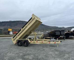 Thumbnail Photo of 2026 Southland 7x14 Dump Trailer SANDSTONE 15,400lbs GVW with Tarp And Ramps (SL714-14K)