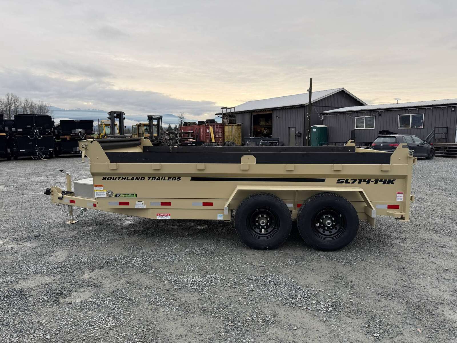 Photo of 2026 Southland 7x14 Dump Trailer SANDSTONE 15,400lbs GVW with Tarp And Ramps (SL714-14K)