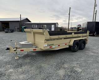 Thumbnail Photo of 2026 Southland 7x14 Dump Trailer SANDSTONE 15,400lbs GVW with Tarp And Ramps (SL714-14K)