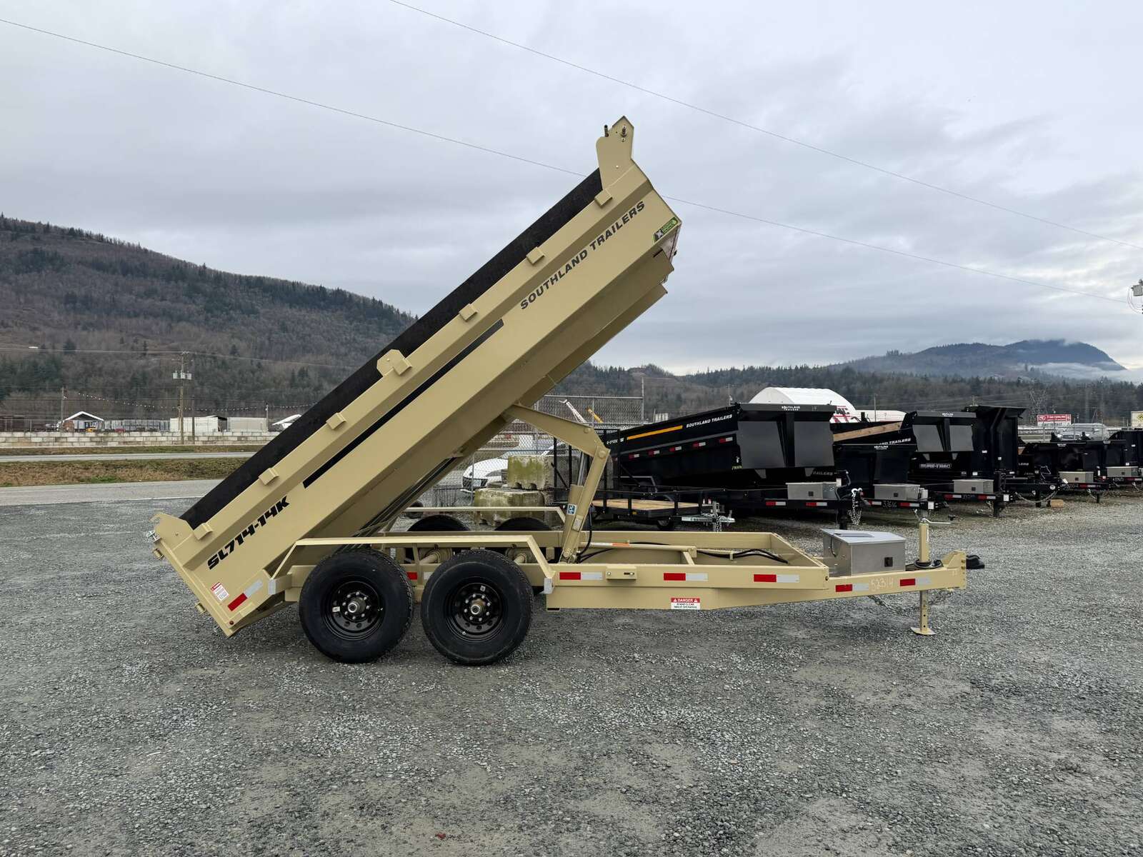Photo of 2026 Southland 7x14 Dump Trailer SANDSTONE 15,400lbs GVW with Tarp And Ramps (SL714-14K)