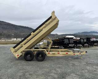 Thumbnail Photo of 2026 Southland 7x14 Dump Trailer SANDSTONE 15,400lbs GVW with Tarp And Ramps (SL714-14K)