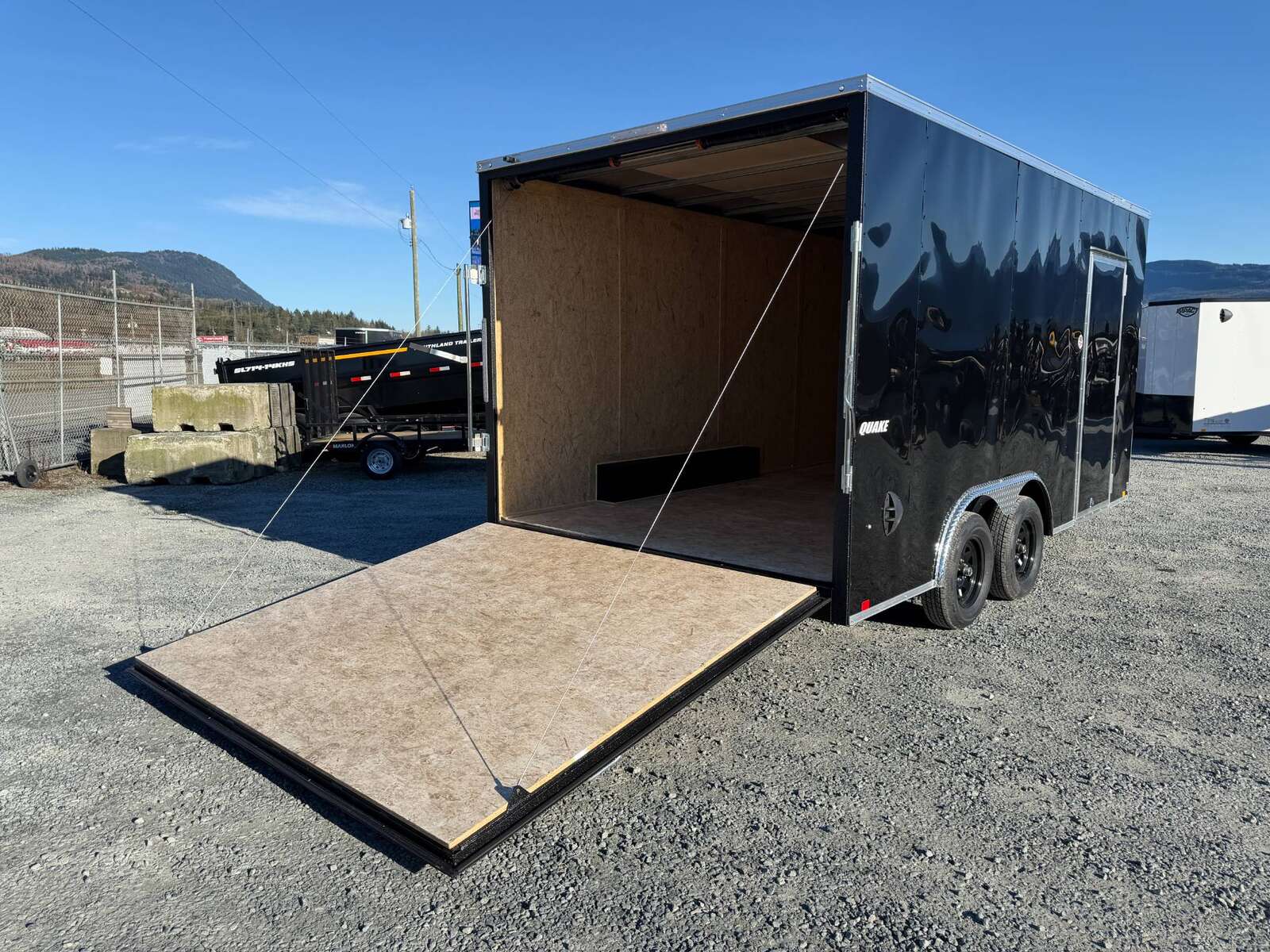 Photo of 2026 Impact 8.5x16 Quake V Nose Cargo Enclosed Trailer Ramp Door Extra Height Black 7000lb GVW