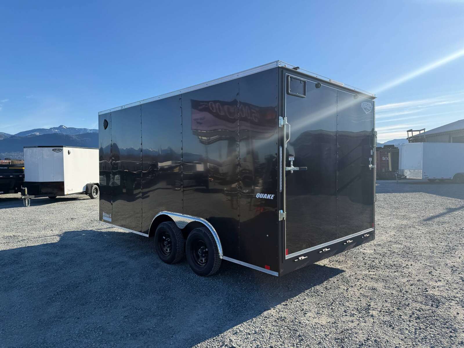 Photo of 2026 Impact 8.5x16 Quake V Nose Cargo Enclosed Trailer Ramp Door Extra Height Black 7000lb GVW
