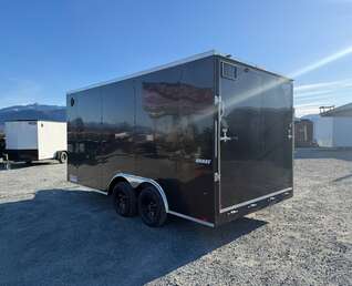 Thumbnail Photo of 2026 Impact 8.5x16 Quake V Nose Cargo Enclosed Trailer Ramp Door Extra Height Black 7000lb GVW