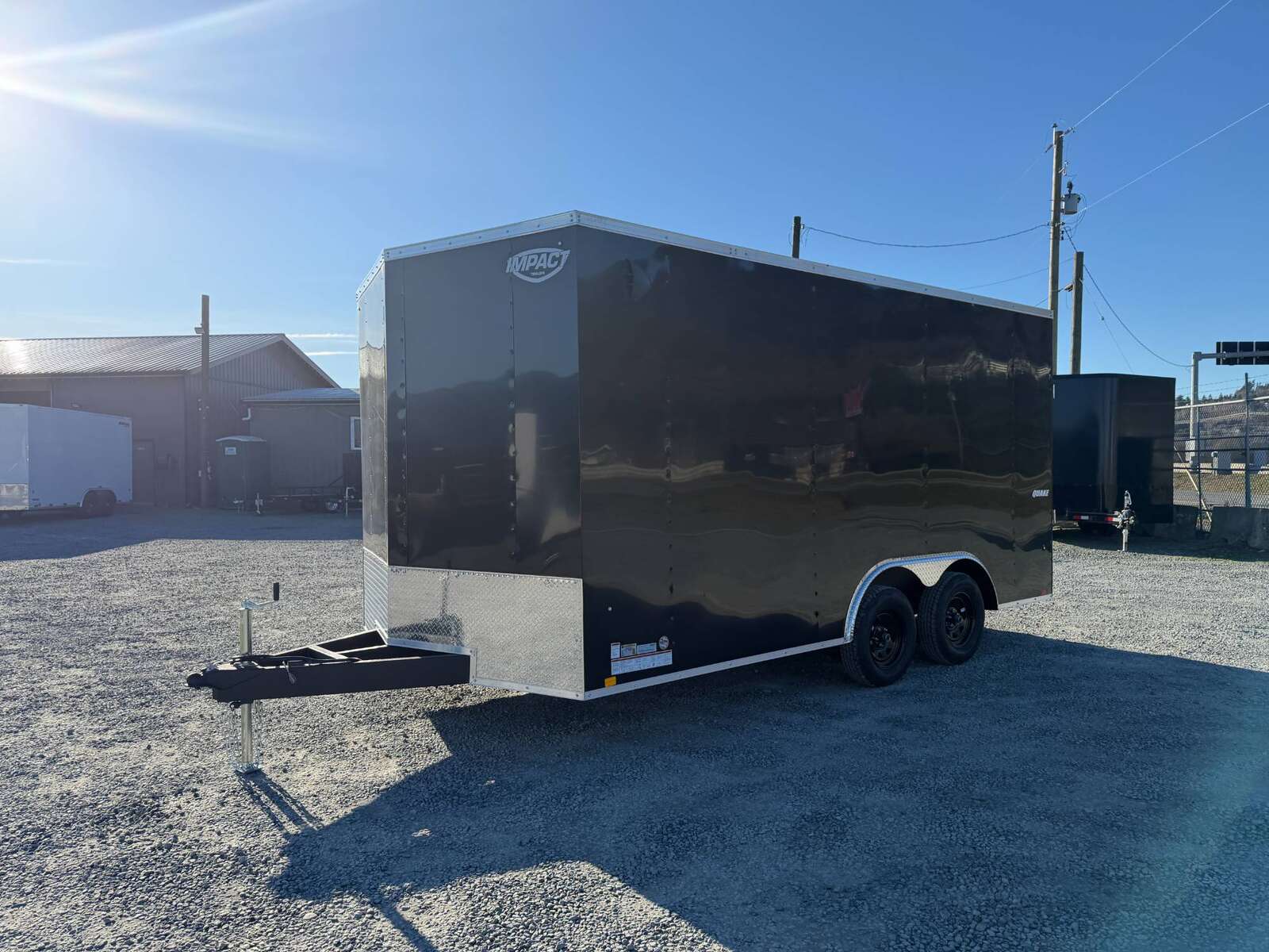 Photo of 2026 Impact 8.5x16 Quake V Nose Cargo Enclosed Trailer Ramp Door Extra Height Black 7000lb GVW
