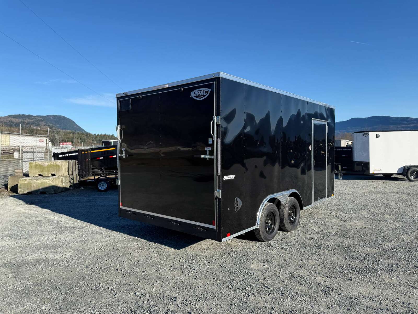 Photo of 2026 Impact 8.5x16 Quake V Nose Cargo Enclosed Trailer Ramp Door Extra Height Black 7000lb GVW