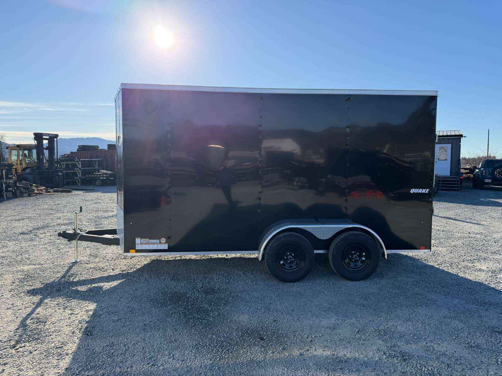 Photo of 2026 Impact 7x14 Quake V Nose Cargo Enclosed Trailer Ramp Door Extra Height Black 7000lb GVW