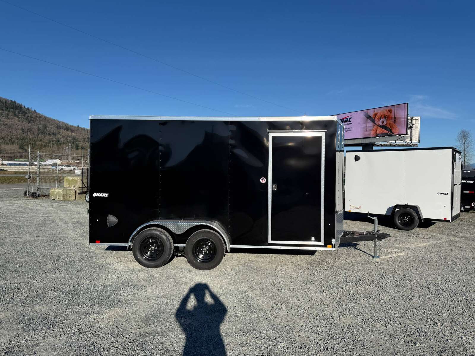 Photo of 2026 Impact 7x14 Quake V Nose Cargo Enclosed Trailer Ramp Door Extra Height Black 7000lb GVW