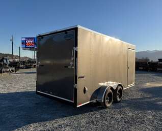 Thumbnail Photo of 2026 Impact Quake 7X16 V-Nose Ramp Door Cargo / Enclosed Trailer Extra Height Charcoal Grey 7000lb GVW