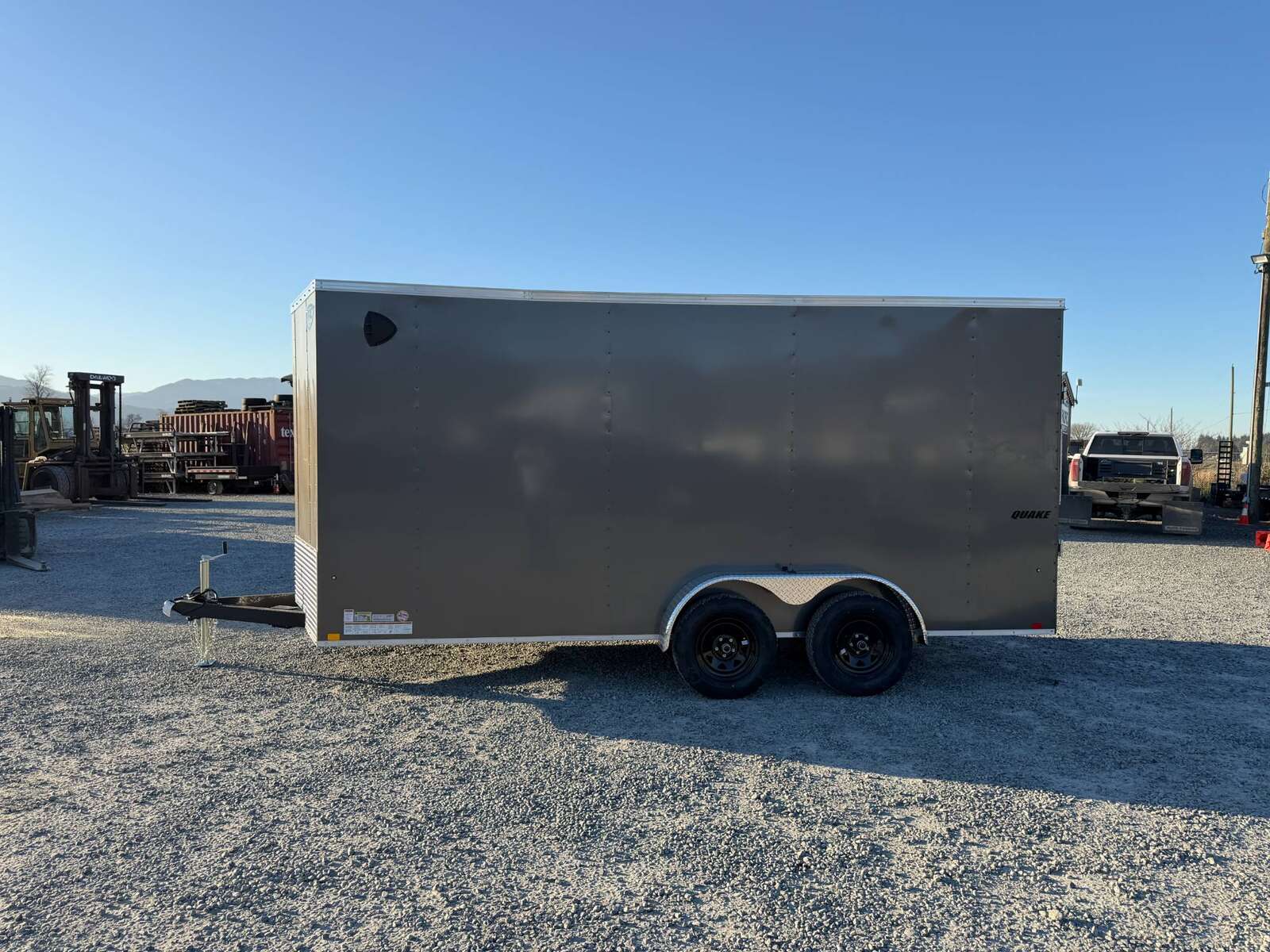 Photo of 2026 Impact Quake 7X16 V-Nose Ramp Door Cargo / Enclosed Trailer Extra Height Charcoal Grey 7000lb GVW