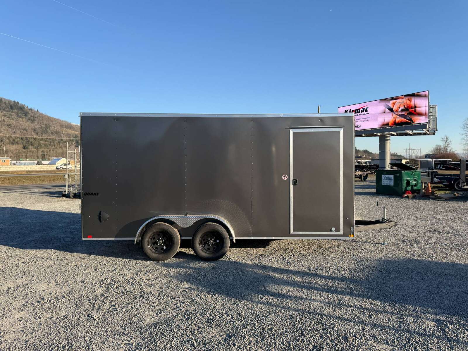 Photo of 2026 Impact Quake 7X16 V-Nose Ramp Door Cargo / Enclosed Trailer Extra Height Charcoal Grey 7000lb GVW