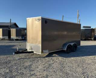 Thumbnail Photo of 2026 Impact Quake 7X16 V-Nose Ramp Door Cargo / Enclosed Trailer Extra Height Charcoal Grey 7000lb GVW
