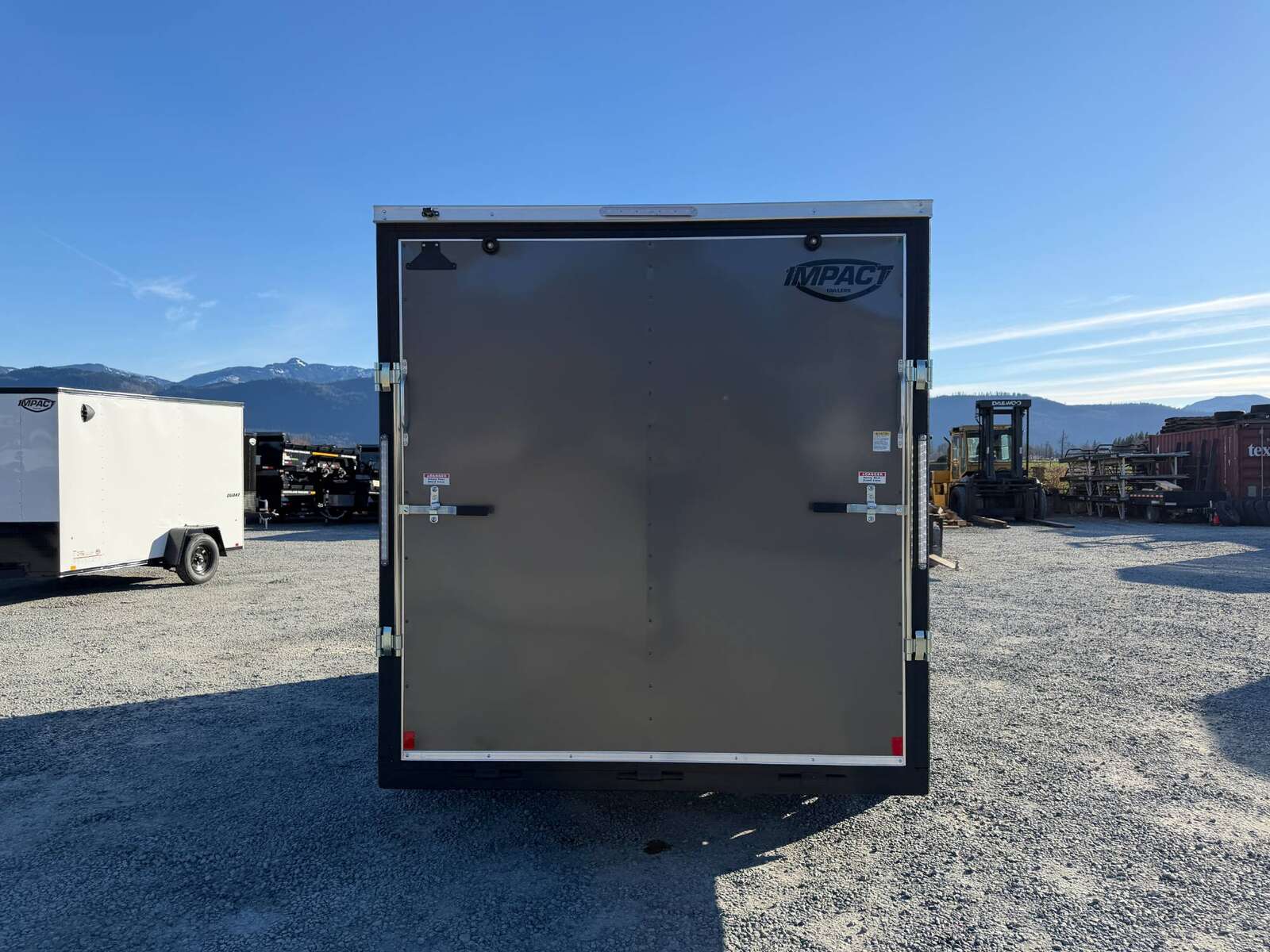 Photo of 2026 Impact 7x14 Quake V Nose Cargo Enclosed Trailer Ramp Door Extra Height Charcoal Grey 7000lb GVW