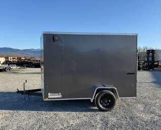 Thumbnail Photo of 2026 Impact Quake 6x10 V Nose Cargo / Enclosed Trailer Charcoal Grey Ramp Door Extra Height 2990lb GVW