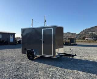Thumbnail Photo of 2026 Impact Quake 6x10 V Nose Cargo / Enclosed Trailer Charcoal Grey Ramp Door Extra Height 2990lb GVW