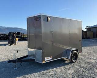 Thumbnail Photo of 2026 Impact Quake 6x10 V Nose Cargo / Enclosed Trailer Charcoal Grey Ramp Door Extra Height 2990lb GVW