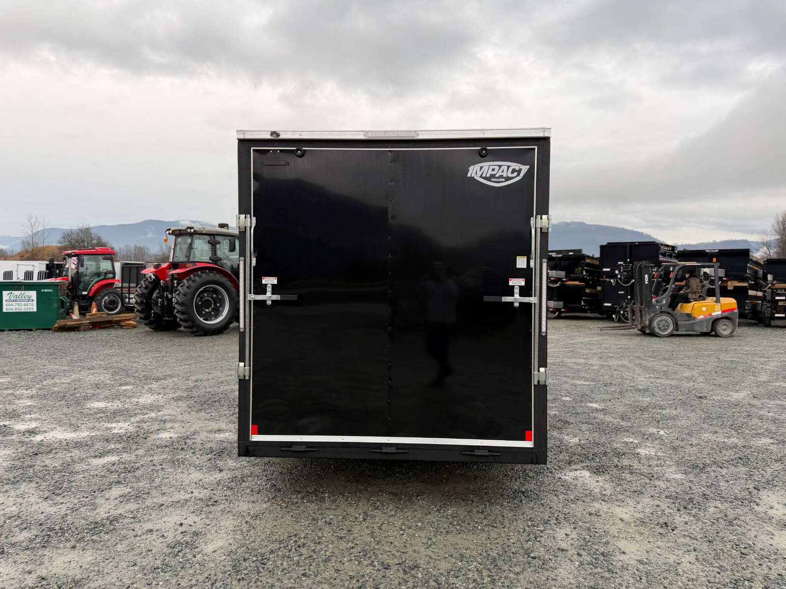 Photo of 2026 Impact Quake 7X16 V-Nose Ramp Door Cargo / Enclosed Trailer Extra Height Black 7000lb GVW