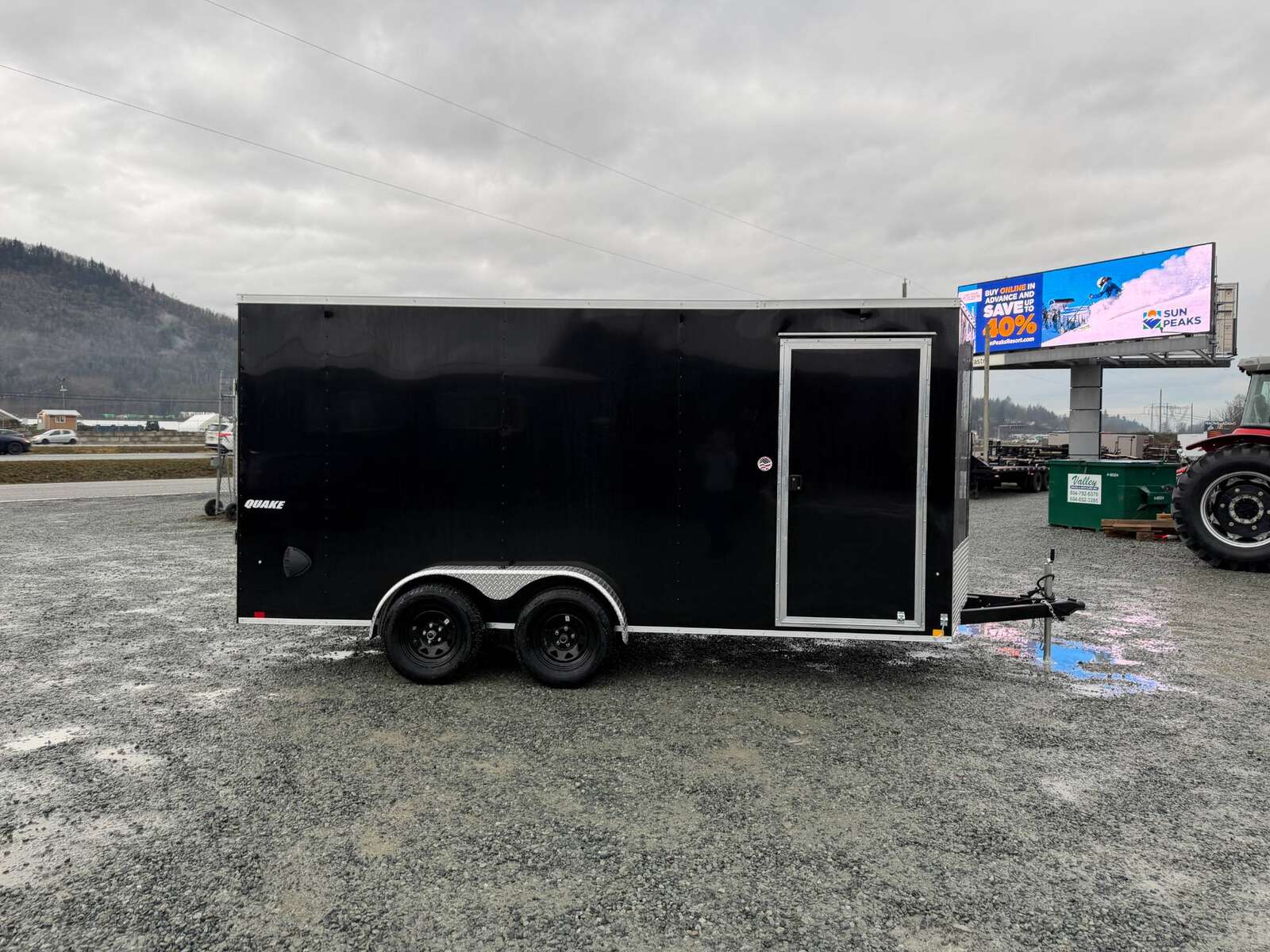 Photo of 2026 Impact Quake 7X16 V-Nose Ramp Door Cargo / Enclosed Trailer Extra Height Black 7000lb GVW