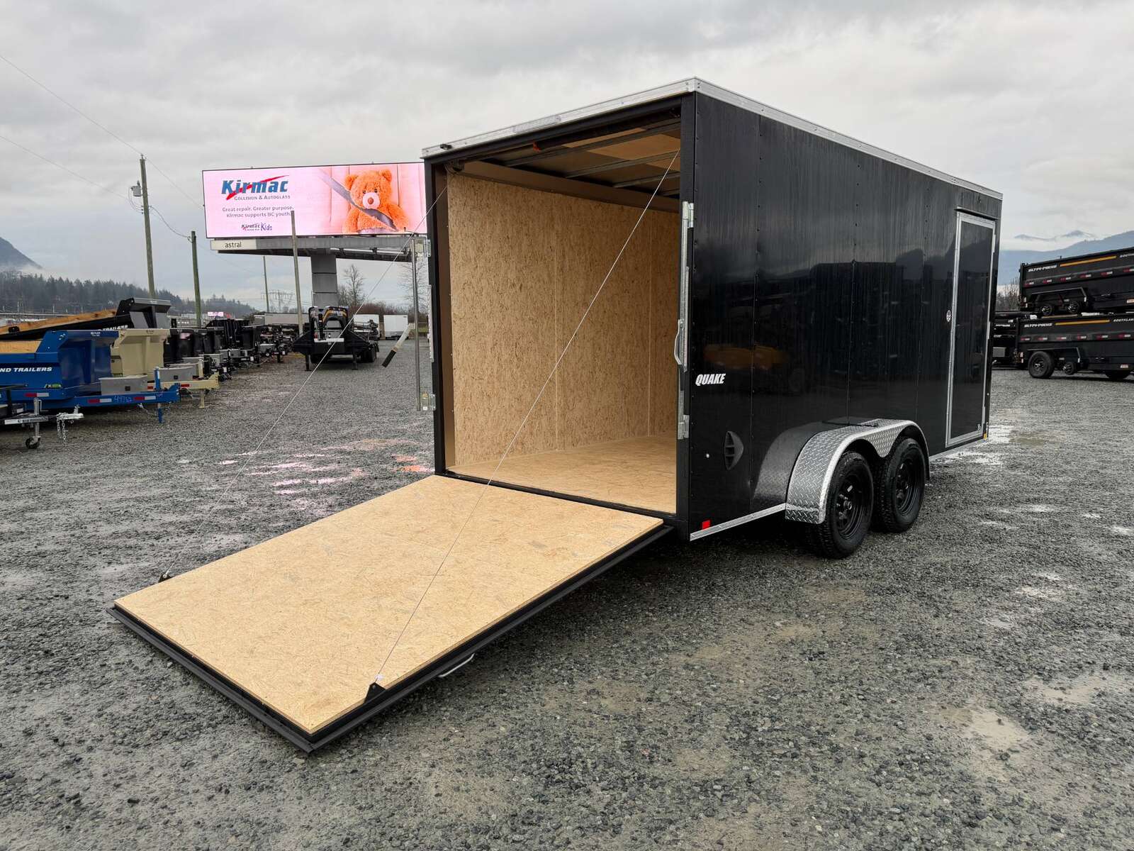 Photo of 2026 Impact Quake 7X16 V-Nose Ramp Door Cargo / Enclosed Trailer Extra Height Black 7000lb GVW