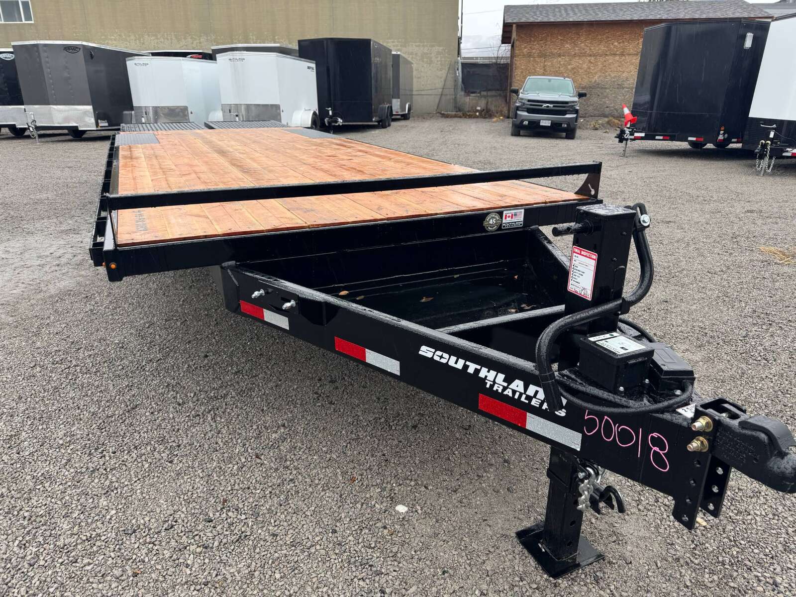 Photo of 2026 Southland Trailer 8x20 +5ft Dovetail Flip Over Ramps Deckover Trailer 15,400lb GVW Flat Deck