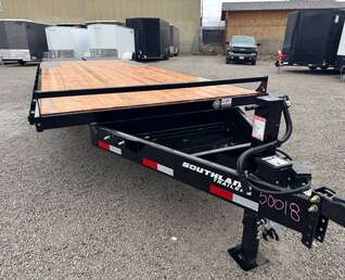 Thumbnail Photo of 2026 Southland Trailer 8x20 +5ft Dovetail Flip Over Ramps Deckover Trailer 15,400lb GVW Flat Deck