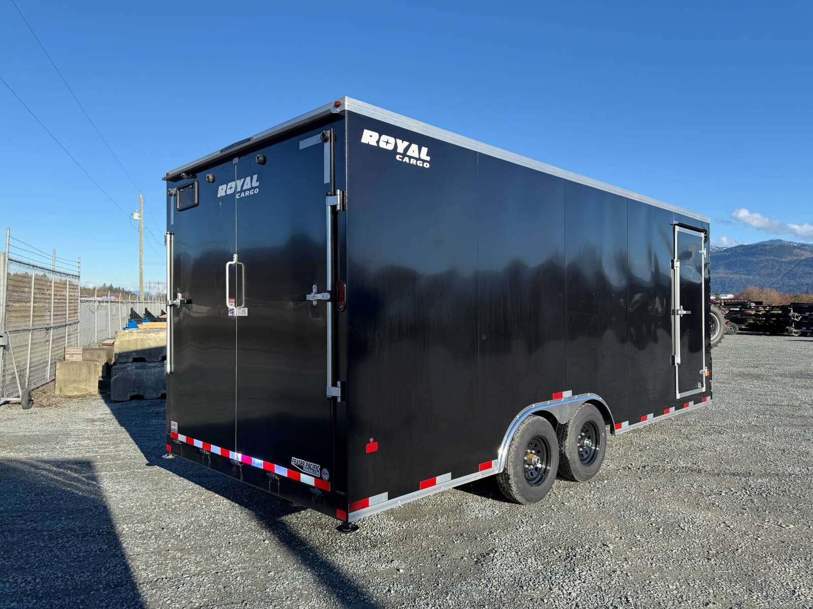 Photo of **DENT SPECIAL** 2026 Royal Cargo 8.5x20 SIDE ESCAPE DOOR +V Nose 11,400lb Cargo / Enclosed Trailer Car Hauler Extra Height Ramp Door Black