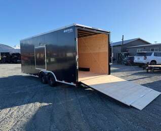 Thumbnail Photo of **DENT SPECIAL** 2026 Royal Cargo 8.5x20 SIDE ESCAPE DOOR +V Nose 11,400lb Cargo / Enclosed Trailer Car Hauler Extra Height Ramp Door Black